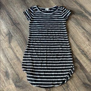 Black and white striped dress